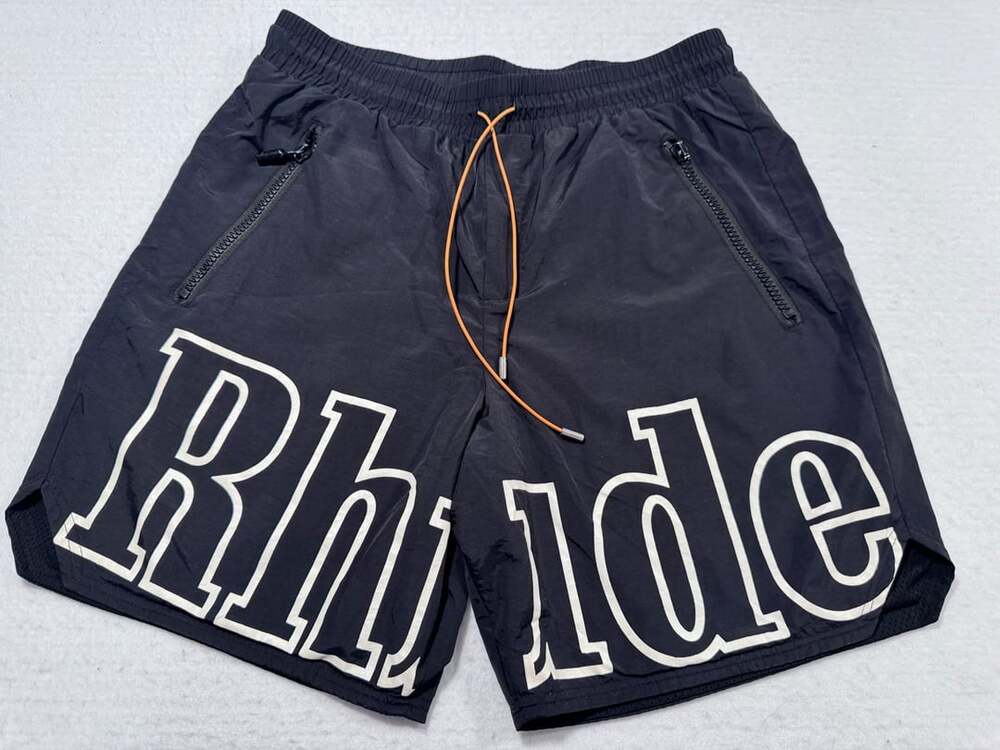 Rhude RH Logo Washed Nylon Track Shorts Black Size XL